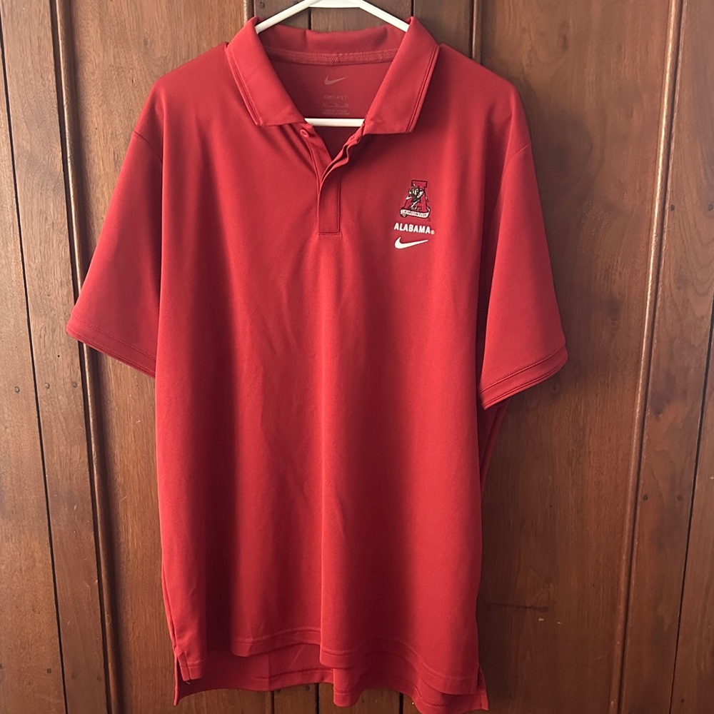 Nike Men's Red Alabama Polo Shirt with Embroidered Logo